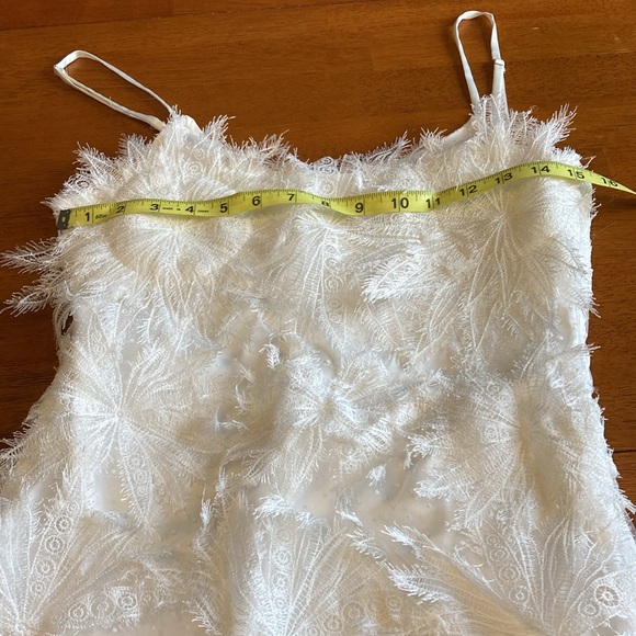 INAMORE Womens Size M Mariposa Little White Dress Mini Lace Appliqué Flowers - Picture 13 of 16